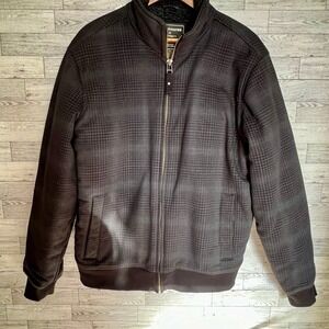 Denver‎ Hayes Jacket Mens Medium Fleece Lined Black/Gray Checkered Full Zip Warm